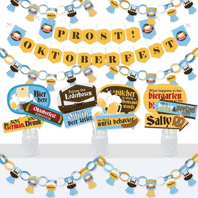 Big Dot of Happiness Oktoberfest - Banner and Photo Booth Decorations - Beer Festival Supplies Kit - Doterrific Bundle