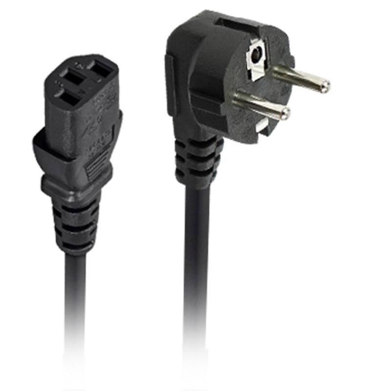 Monoprice AC Power Cord - 3 Feet - Black, CEE 7/7 "SCHUKO" (Europe) to IEC 60320 C13, 18AWG, 5A/1250W, 250V, 3-Prong, For PC Computers, PDU, UPS, 1 of 2