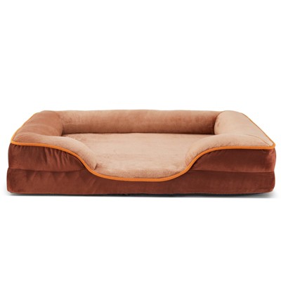 DOMETOUR Memory Foam Pet Bed for Small Dogs & Cats with Washable Removable Cover Non-Slip Base Waterproof Liner