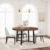 Nasitip 47" Round Industrial Dining Table for 4–6, Rustic Wooden Kitchen Table with Sturdy Metal Frame (No Chairs) - 3 of 3