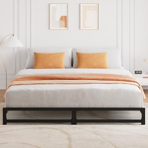 Twin Size Metal Platform Bed Frame with Steel Slat Support - 1 of 4