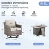 Buenhomino 5 Piece Wicker Outdoor Patio Furniture Set with 50000 BTU Fire Pit Table,Outdoor Dining Table Set 4 Swivel Chairs with Cushions - 3 of 4