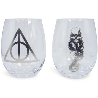  Toynk Harry Potter Icons Stemless Wine Glasses, Set Of 4