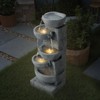VEVOR Outdoor Water Fountain, 31.5 in Height Fountain and Waterfall, 5-Tier Floor Standing Bowl-Shaped Cascading Fountains with Light and Pump, Gray - 2 of 4