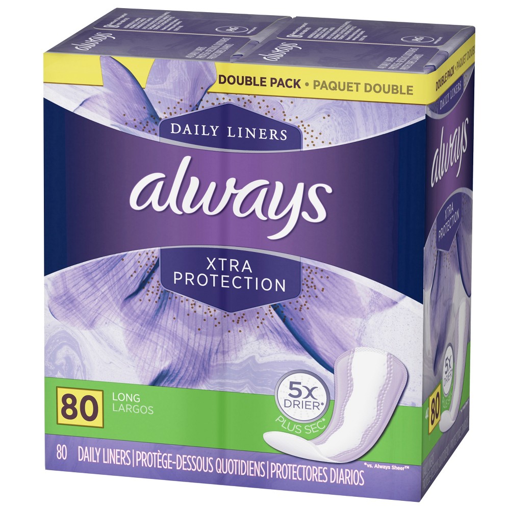 UPC 037000142164 Always Xtra Protection Daily Liners Long Unscented