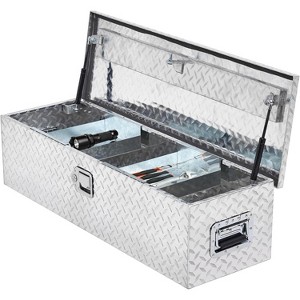 39 Inch Aluminum Diamond Plate Tool Box, Heavy Duty Truck Bed Storage with Lock & Keys, Waterproof Organizer for Pickups, RVs & Trailers - 1 of 4