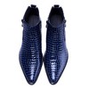 Santimon Men's Ankle Boots Patent Leather Fashion Zipper Pointed Toe Casual Boots Black - 4 of 4