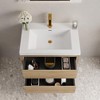 FAMYYT 30 in. Single Sink Floating Oak Bath Vanity with White Resin Top (Assembled), Ample Storage Space, Invisible Handle - 2 of 4