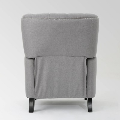 Handcrafted Light Gray Fabric Tufted Recliner Chair