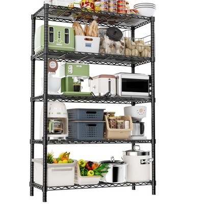 5-Tier Adjustable Storage Shelves Heavy Duty for Kitchen, Pantry, Warehouse, Basement