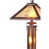 Chloe Lighting Earle Tiffany-Style Mission 3 Light Double Lit Wooden Table Lamp 15" Shade - 4 of 4