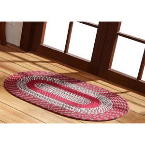 Newport Braid Collection 100% Polypropylene Stripe Pattern Reversible Indoor Utility Rug - Better Trends - 1 of 3