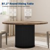 47" Round Dining Table for 4-6 – Industrial Kitchen Table with Sturdy Waveform Metal Pedestal Base for Dining Room and Kitchen - 4 of 4