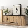 TiramisuBest Natural Wood Grain Tech-Inspired MDF Dome Cabinet - A Smart Combination of Snack Storage and LED Lighting. - Natural Wood MDF D - 4 of 4