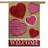 Briarwood Lane Hearts Valentine's Day Burlap House Flag Welcome L - 2 of 4