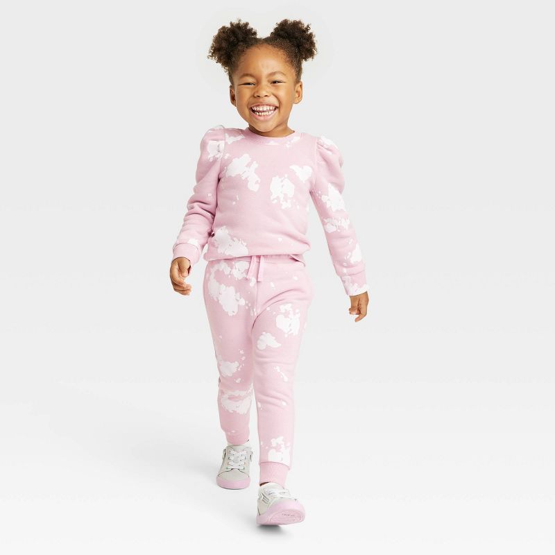 Grayson Mini Toddler Girls' Drawcord Tie-Dye Jogger Pants - Pink, 3 of 7