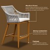 Bohemian Style Bar Stools Square Back 2 Piece Set, Outdoor Counter Height Bar Stool Bar Stool - 3 of 4