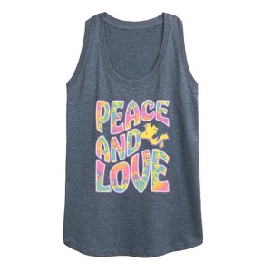 Women's - Peanuts - Peace & Love Woodstock Graphic Racerback Tank - 1 of 4