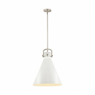 Newton Cone - 1 Light Stem Hung Pendant In Industrial Style-19.63 Inches Tall and 16 Inches Wide