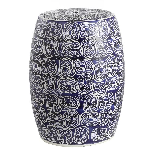 Lorey Garden Stool Blue White Safavieh Target