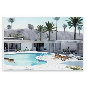 Stupell Industries Tiger in Modern Swimming Pool Wall Plaque Art, 15" x 10" - 1 of 4