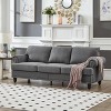 GDFStudio Valentine Modern Wood and Polyester Upholstered 3-Seat Sofa with Storage and Nail Decoration - 3 of 4