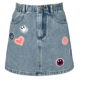 Girl Vintage Jean Skirt with Sequin Patches - Hannah Banana - 1 of 3