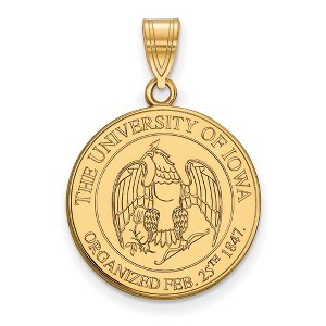 Black Bow Jewelry 14k Yellow Gold Plated Sterling Silver Iowa Hawkeyes NCAA Large Pendant - 1 of 3