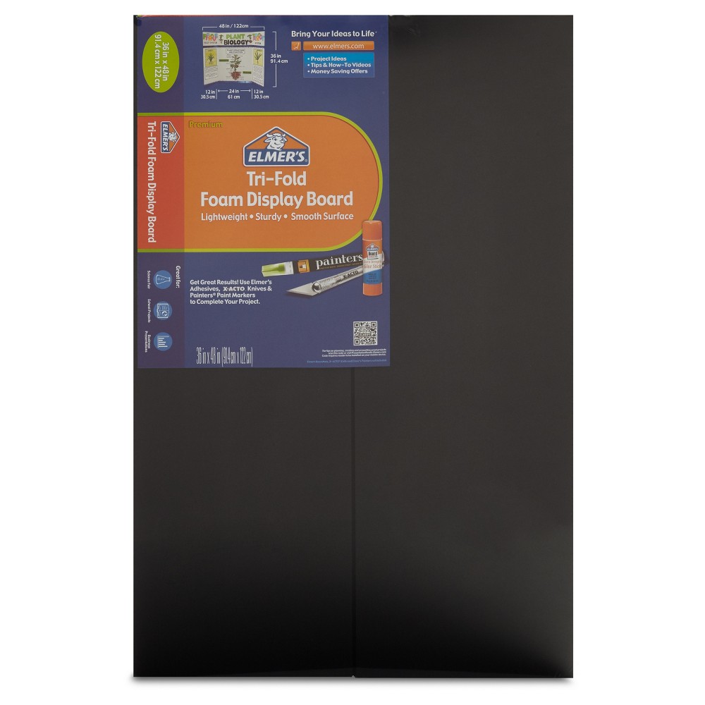 901120 10-Count Elmers Colored Foam Boards Black/Black 20 x 30 Inches 3/16-Inch Thick 