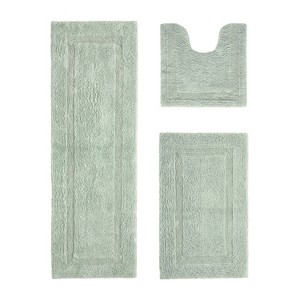 Lux Premium 100% Cotton  Ultra-Soft Tufted Solid Reversible 3 Piece Bath Rug Set, Water-Absorbent, Durable, Machine Washable Bathroom Rug - 1 of 4