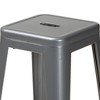 4pc Horton Metal Stackable Barstool Set Gray - Baxton Studio: Upholstered Polyester, Fixed Height - 3 of 4