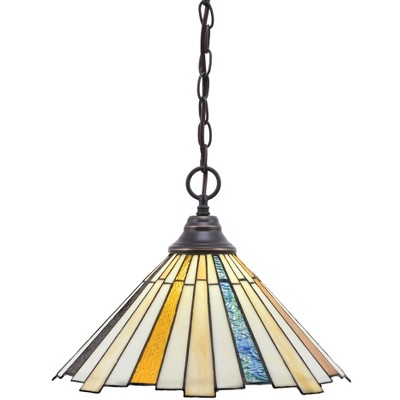 Toltec Lighting Any 1 - Light Pendant in  Dark Granite with 16" Sequoia Art Glass Shade