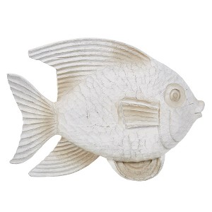 Sagebrook Home Creative Fish Sculpture for Living Room, Bedroom or Office Decor, Whitewash - 1 of 4