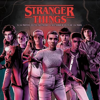 Trends International 2025 Stranger Things Bilingual French Wall Calendar: Monthly 12x12 Paper, All Ages, Saddle Stitch