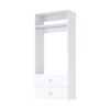 HOMLUX 2-Shaker Drawer Custom Clothes Storage Tower w/Hang Rod & Compartment,White - 3 of 3