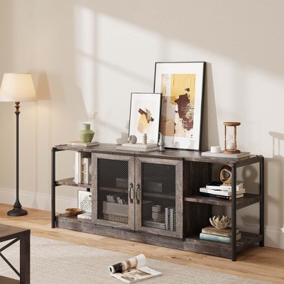 TV Stand for TVs Up to 65 Inch, Farmhouse Entertainment Center with Storage Cabinets