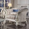 52" Versailles Accent Chair Ivory Fabric/Bone White Finish - Acme Furniture: Traditional Crescent Design, No Assembly Required - 2 of 4