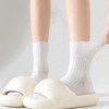 Anna-Kaci Women's Ribbed Crew Socks with Elasticized Top Cuff for Swollen Feet Non-Binding Comfortable Fit 3-Pack - 4 of 4