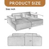 86.6-inch Double Chaise Lounge Sleeper Daybed 35D Full Foam Floor Plush Cloud Sofabed - Leovsnove - 3 of 4