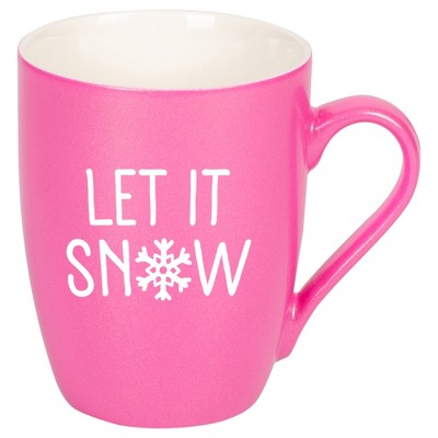 Elanze Designs Let It Snow Baby Let It Reindeer Princess Pink 10 ounce New Bone China Coffee Cup Mug