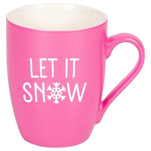 Elanze Designs Let It Snow Baby Let It Reindeer Princess Pink 10 ounce New Bone China Coffee Cup Mug - 1 of 4