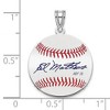 Black Bow Jewelry Sterling Silver Eddie Mathews Signature SM Enamel Baseball Pendant - 4 of 4