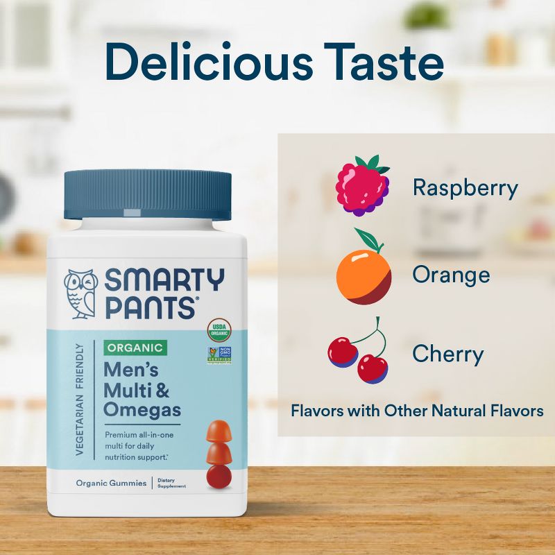 SmartyPants Organic Men&#39;s Multi &#38; Vegetarian Omega 3 Gummy Vitamins with D3, C &#38; B12 - 90 ct, 6 of 10