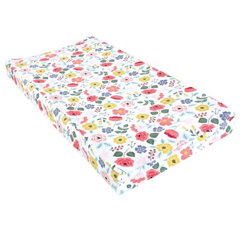 Hudson Baby Infant Girl Changing Pad Cover, Modern Botanical, One Size - image 1 of 2