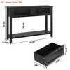 43'' Narrow Console Table with 2 Glass Drawers, 2-Tier Sofa Table for Entryway, Modern Side Table with Storage - 2 of 4