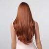 Jessie's Wig 26 Inch Long Wavy With Curtain Bangs Wig Synthetic Wig Reddish Brown 1 Pc/Pack - 4 of 4