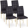 Okak Modern Nordic Velvet Dining Chairs Set of 4, Kitchen Side Chairs with Gold Metal Legs & High Back Cushion for Dining Room - 4 of 4