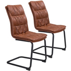 Zuo Sharon Dining Chair (Set of 2) Vintage Brown - 1 of 4