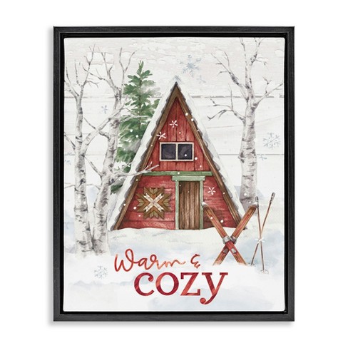 Stupell Industries Warm & Cozy Cabin Black Floater Framed Canvas Wall Art - image 1 of 4