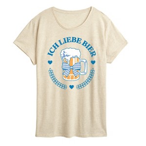 Women's - Instant Message - Ich Liebe Bier Oktoberfest Short Sleeve Graphic T-Shirt - 1 of 4